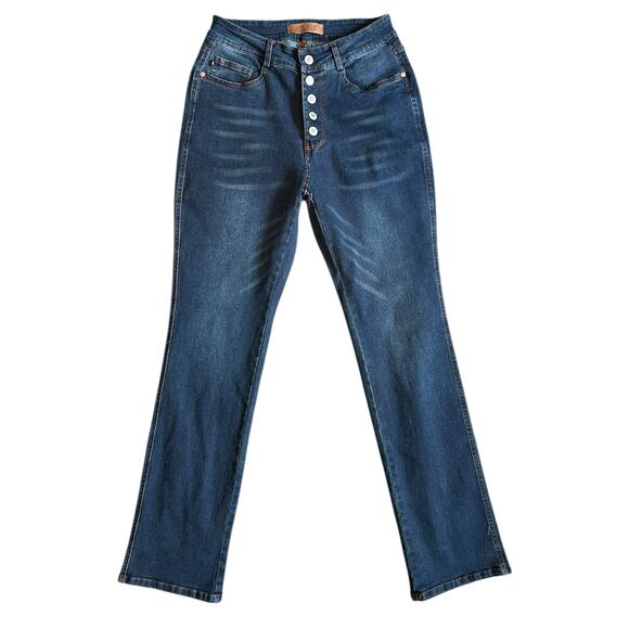 Judy Blue Denim - Judy Blue Sienna High Rise Button Fly Straight Leg Jeans Sz 7